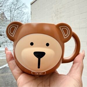 NEW 2025 Holiday Starbucks Bear Face Mug Brown Ceramic Coffee Cup 14oz so cute